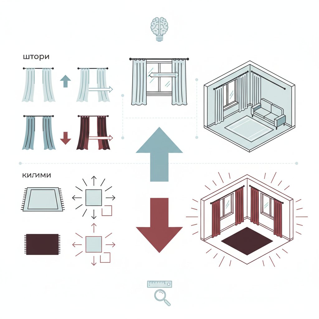 Магія текстилю: як підібрати ідеальні штори та килими для візуального розширення простору