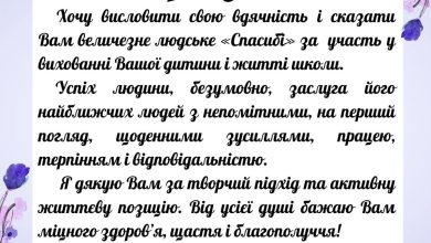 слова благодарности родителям от учителя