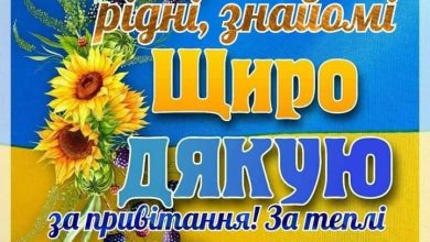 слова подяки щиро дякую за привітання