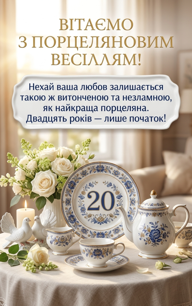 Привітання з порцеляновим весіллям у прозі